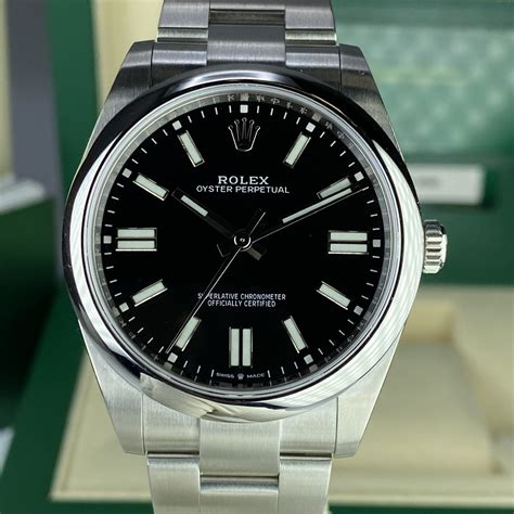 rolex oyster perpetual black dial.